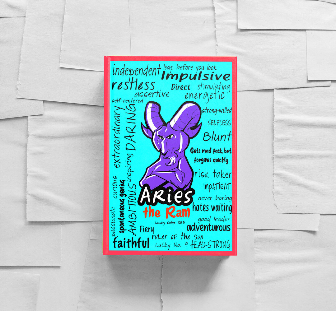 Aries zodiac notebook