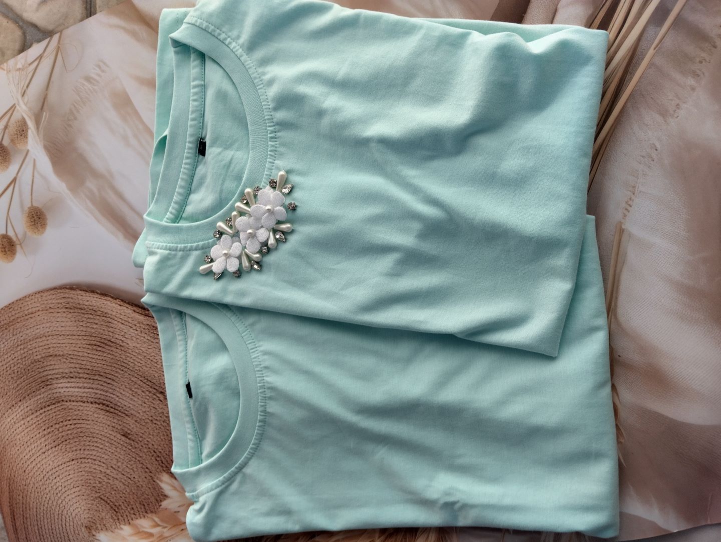 Aqua Embellished Tshirt