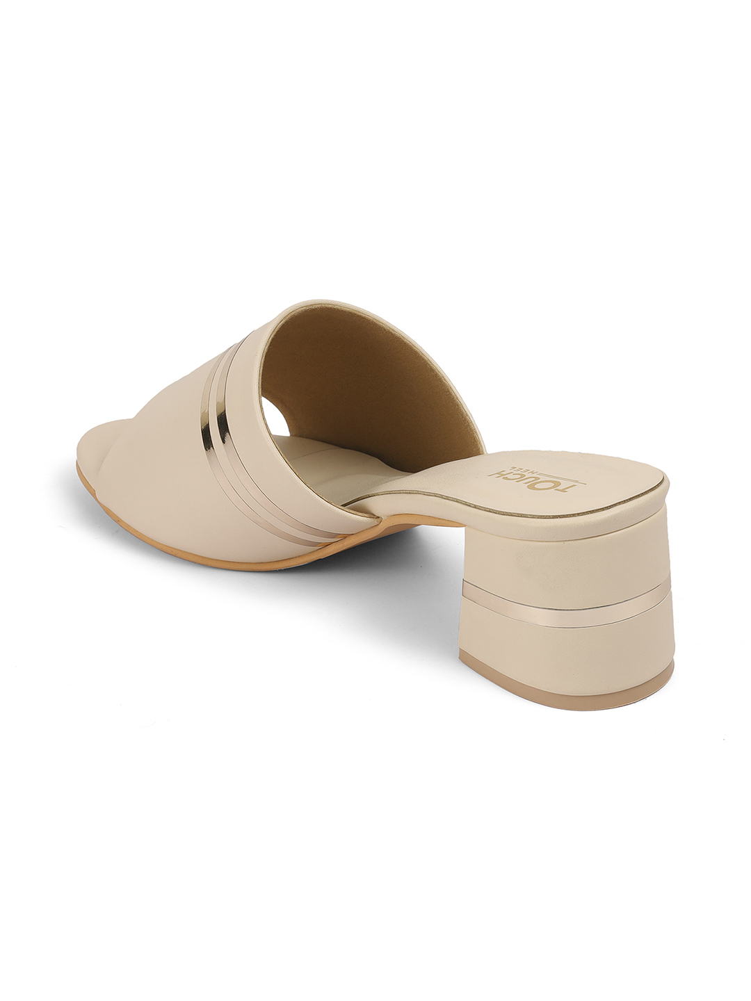 Beige Women Block Heel Fashion Slip-on