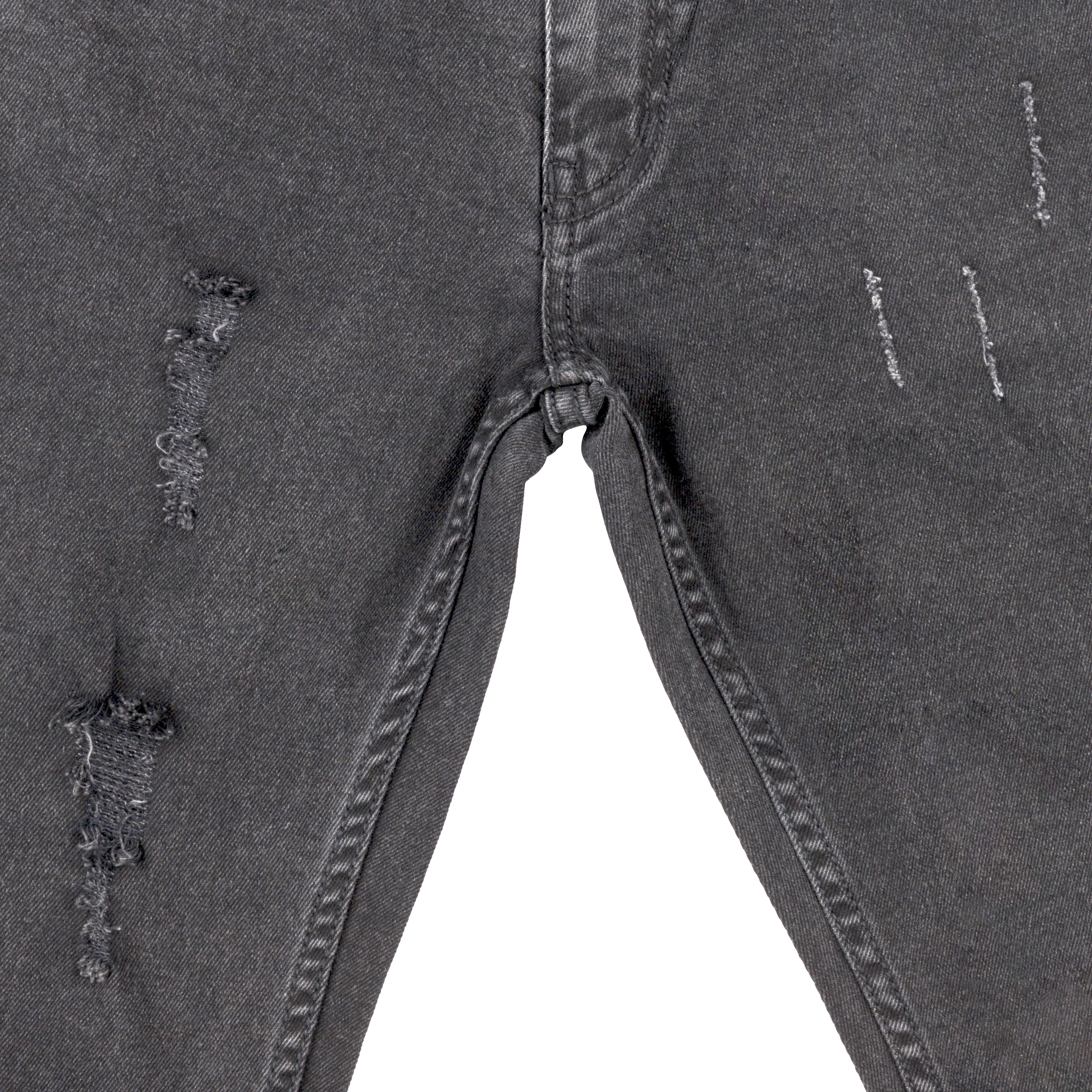 Knit N Knot Boys' Slim Fit Stretchable Black Ripped Jeans 