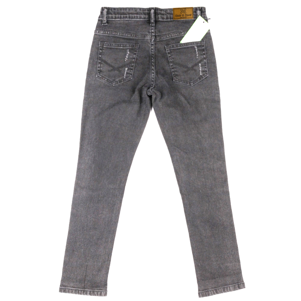 Knit N Knot Boys' Slim Fit Stretchable Black Ripped Jeans 