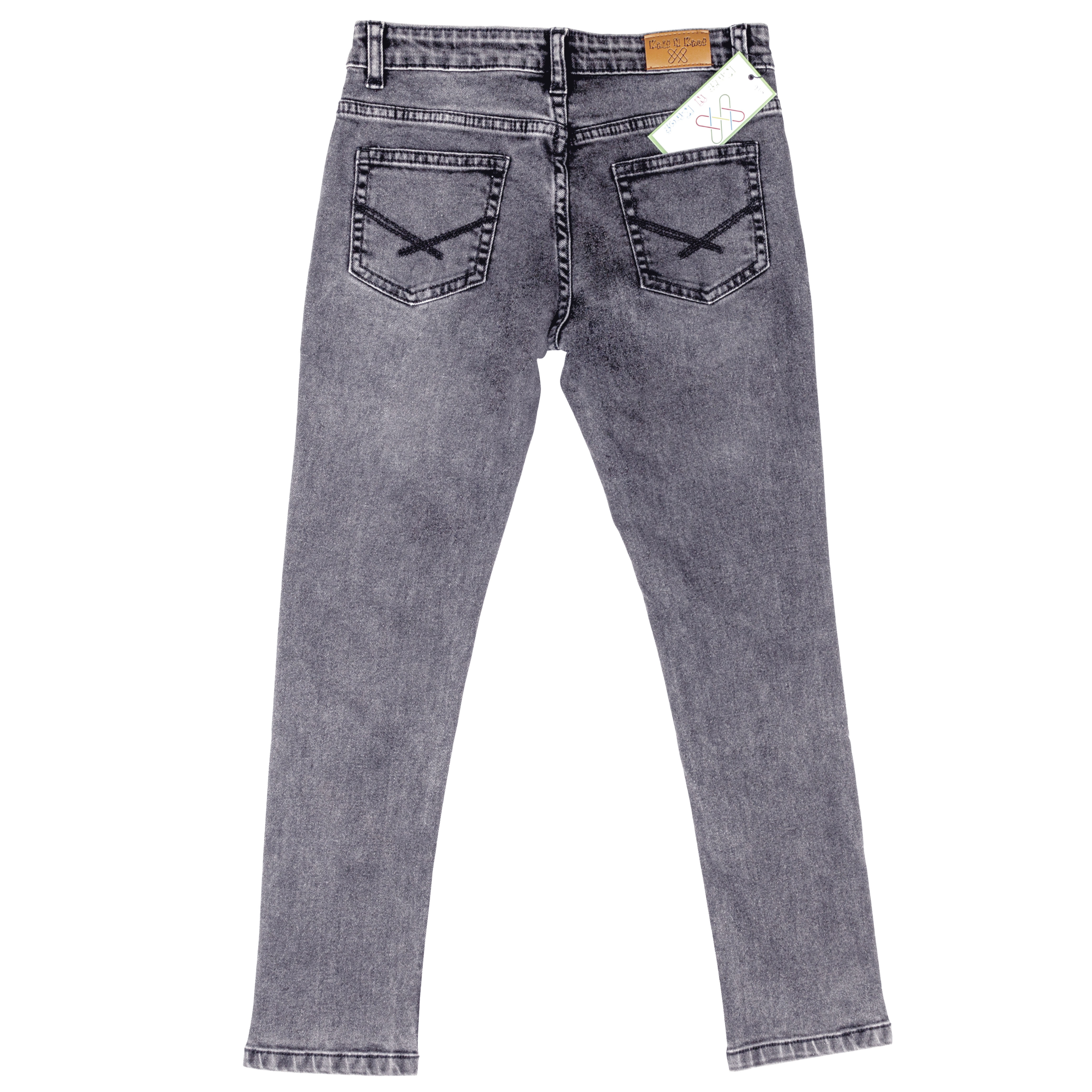 Knit N Knot Boys' Slim Fit Stretchable Grey Jeans | Grey