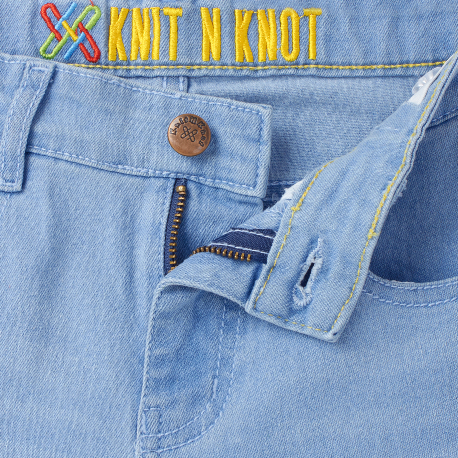 Knit N Knot Boys' Slim Fit Stretchable Light Blue Jeans