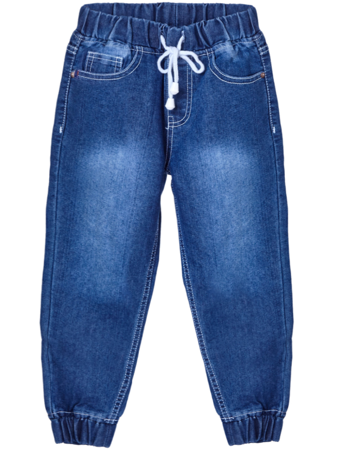 Knit N Knot Boys' Stretchable Blue Faded Jogger