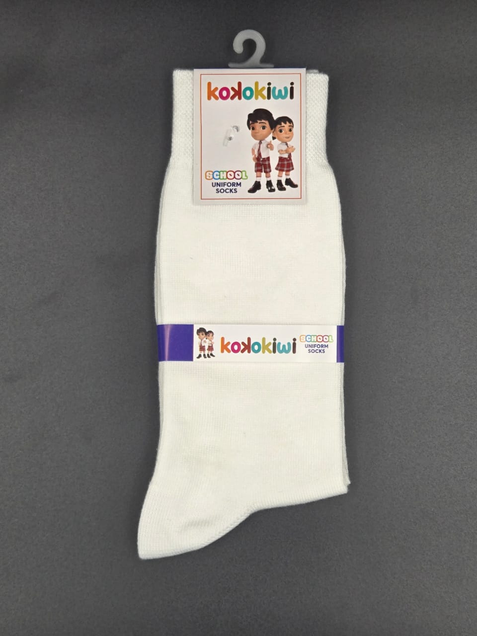 Koko Kiwi White School Socks Pack of six