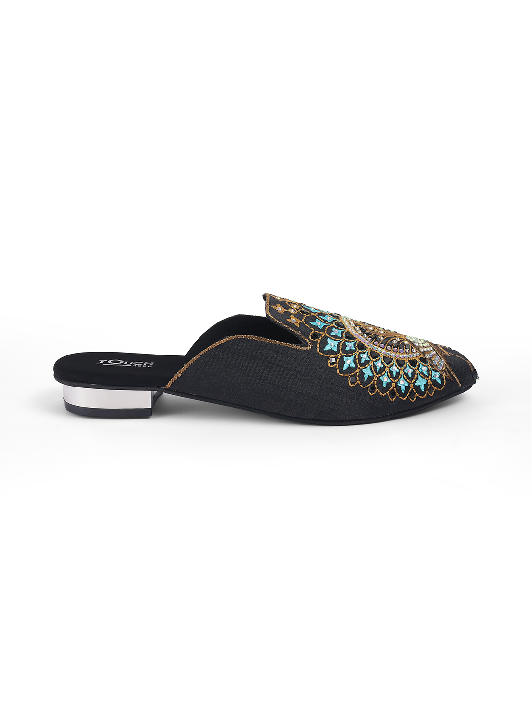 Peacock Embroidery Mule Jutti