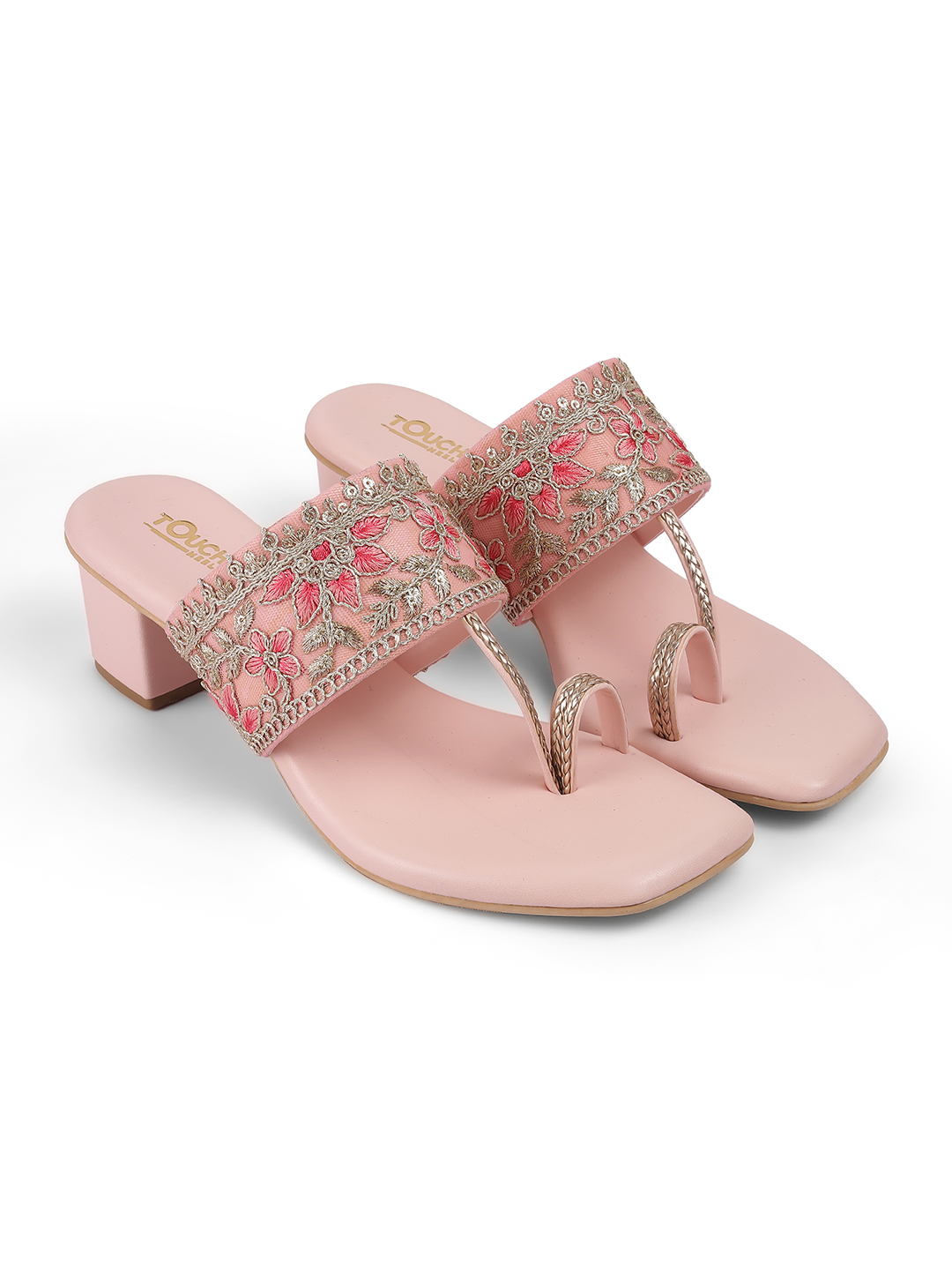 Women's Kolhapuri Slip-Ons Low-Heel Block Sandals