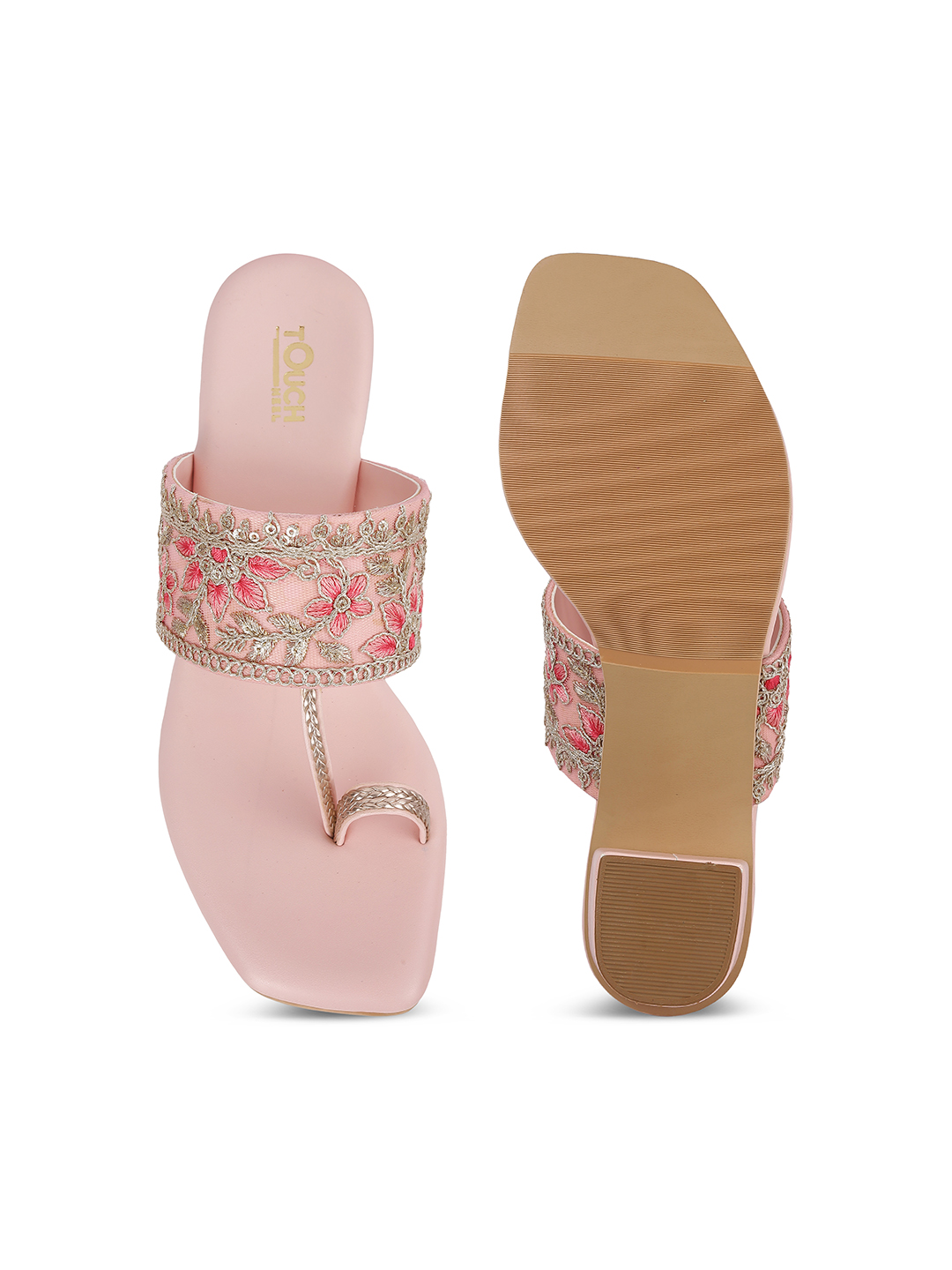 Women's Kolhapuri Slip-Ons Low-Heel Block Sandals