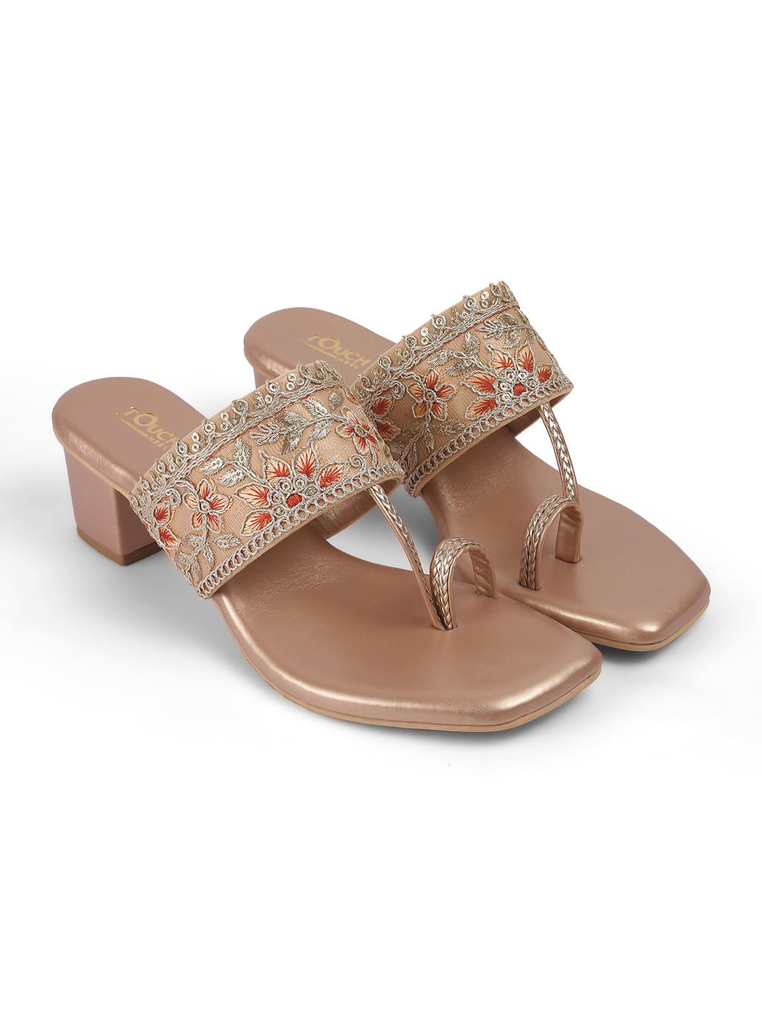 Women's Kolhapuri Slip-Ons Low-Heel Block Sandals