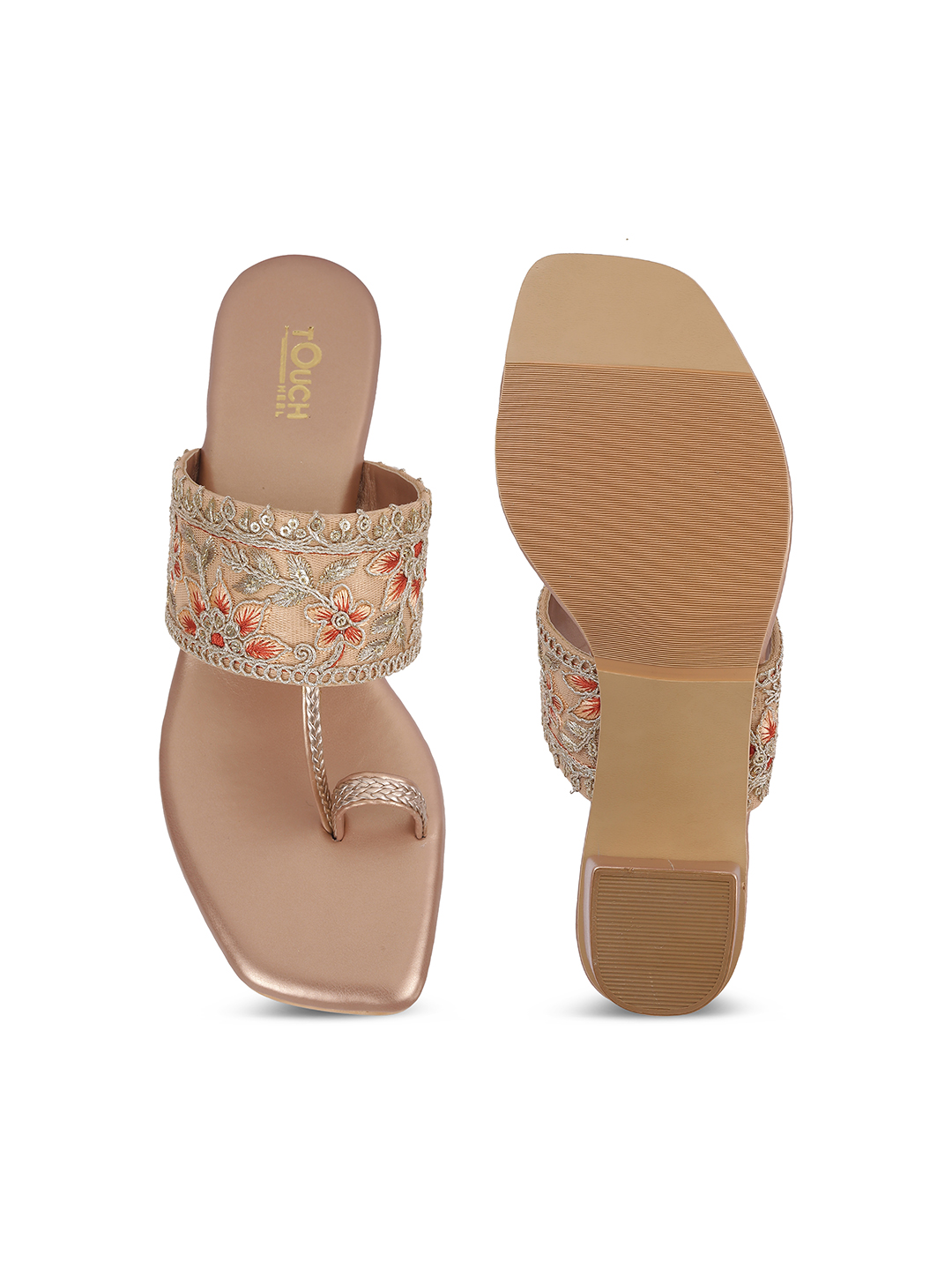 Women's Kolhapuri Slip-Ons Low-Heel Block Sandals