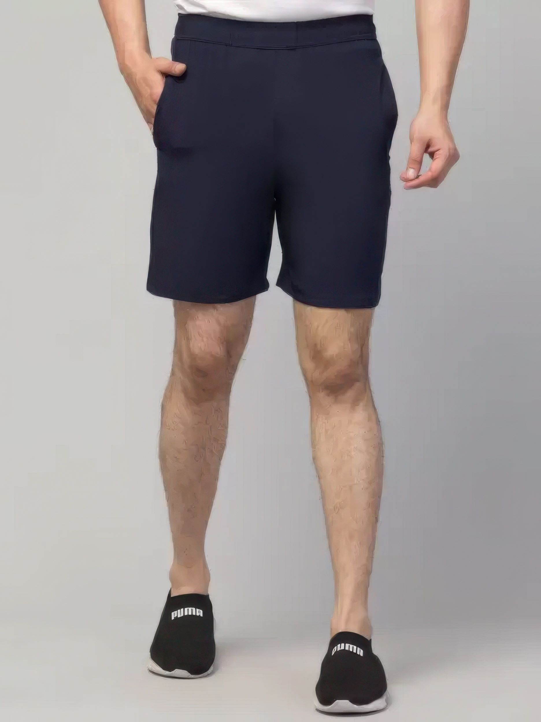 WUGO Latest Solid High Quality Men Navy Gym Shorts 